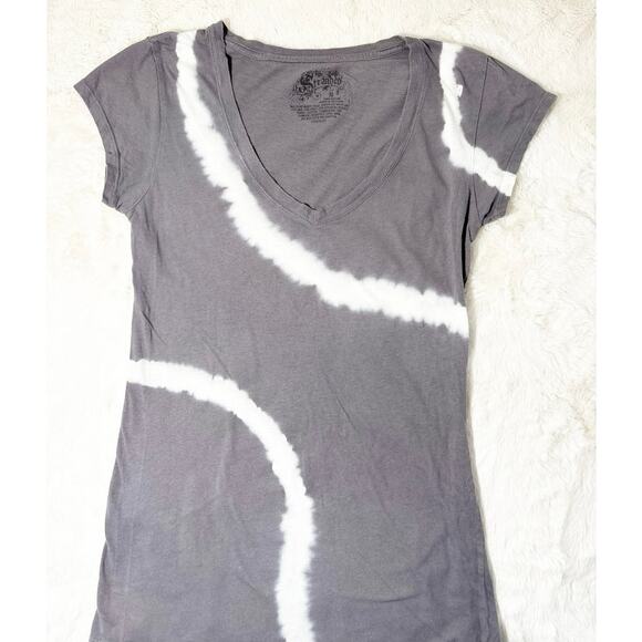 Stranded Gray Tie-Dye 100% Cotton Casual Tee Top Size M - Picture 2 of 4
